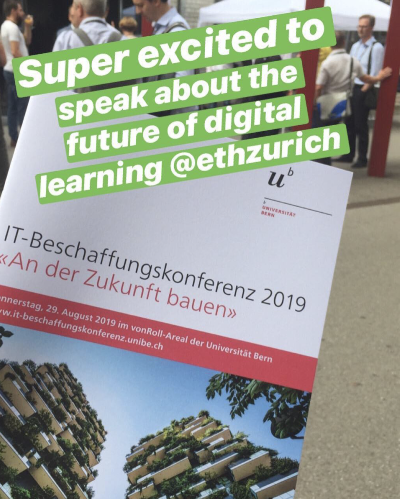 Plakatausschnitt der IT-Beschaffungskonferenz 2019 an der Universität Bern zum Thema digitales Lernen.
