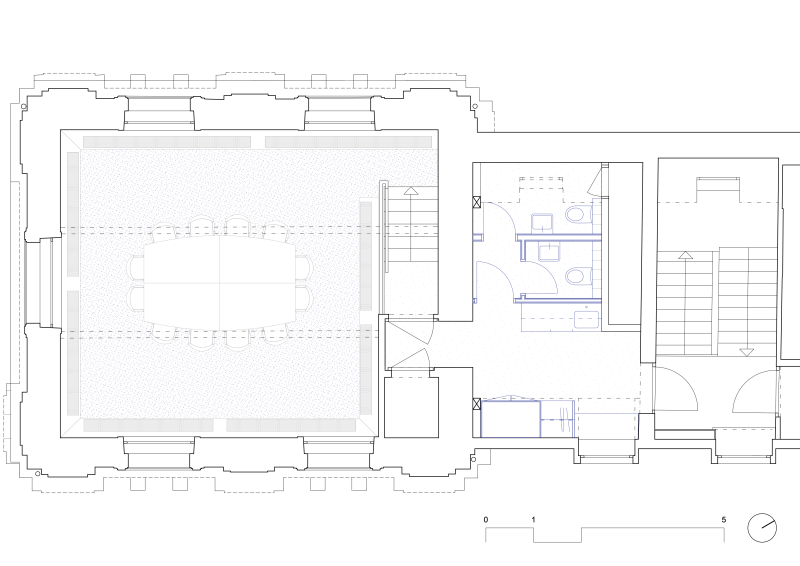 Grundriss des Büroausbaus am Bahnhof Basel SBB Westflügel.