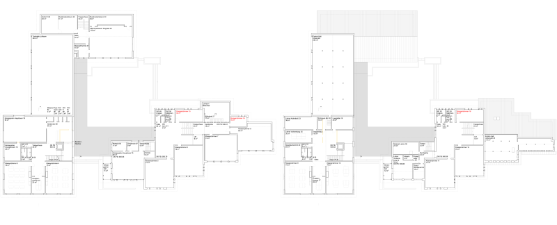 Grundrisse Obergeschoss der Primarschulanlage in Rothenthurm.