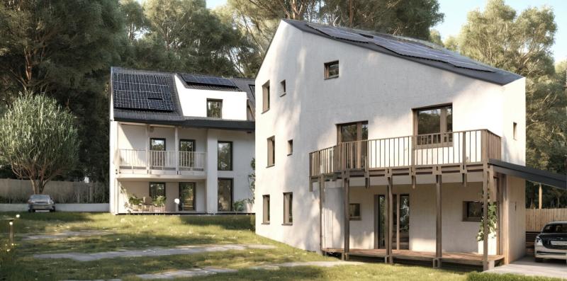 Doppelwohnprojekt mit Einfamilienhaus und Zweifamilienhaus in Adliswil für zwei Familien und drei Generationen.